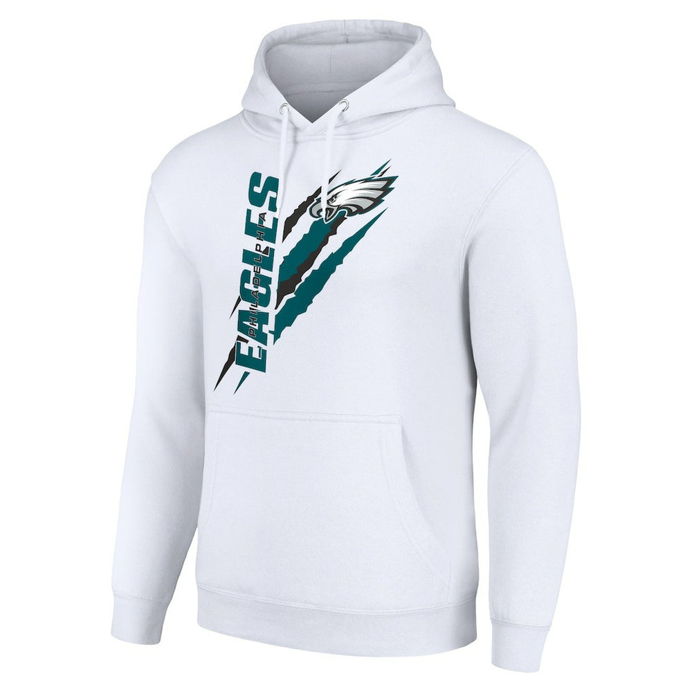 Philadelphia Eagles Starter Unisex Color Scratch Fleece Pullover Hoodie - White Hoodies