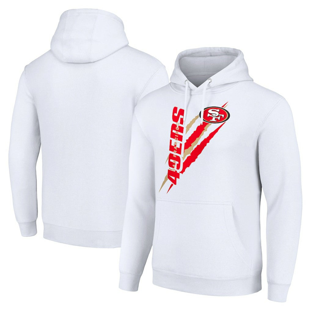 San Francisco 49ers Starter Unisex Color Scratch Fleece Pullover Hoodie - White Hoodies