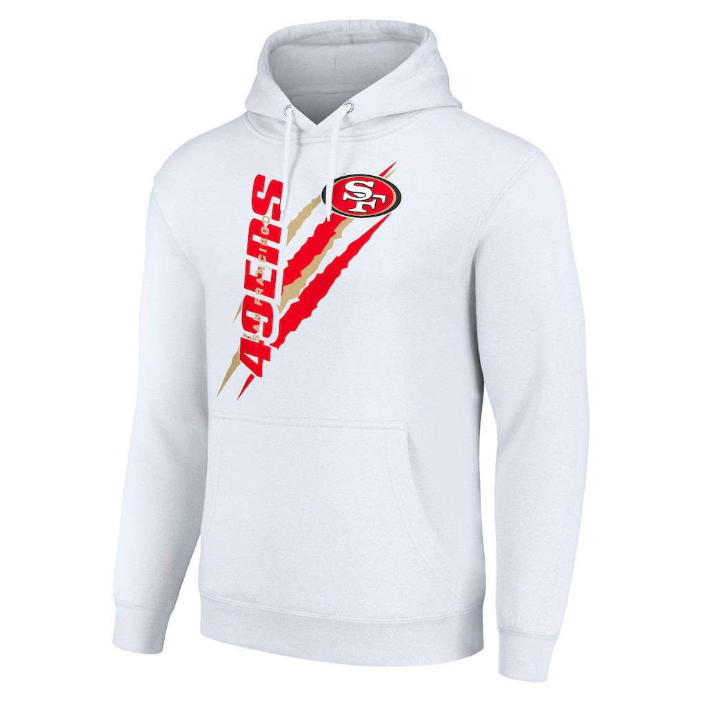 San Francisco 49ers Starter Unisex Color Scratch Fleece Pullover Hoodie - White Hoodies