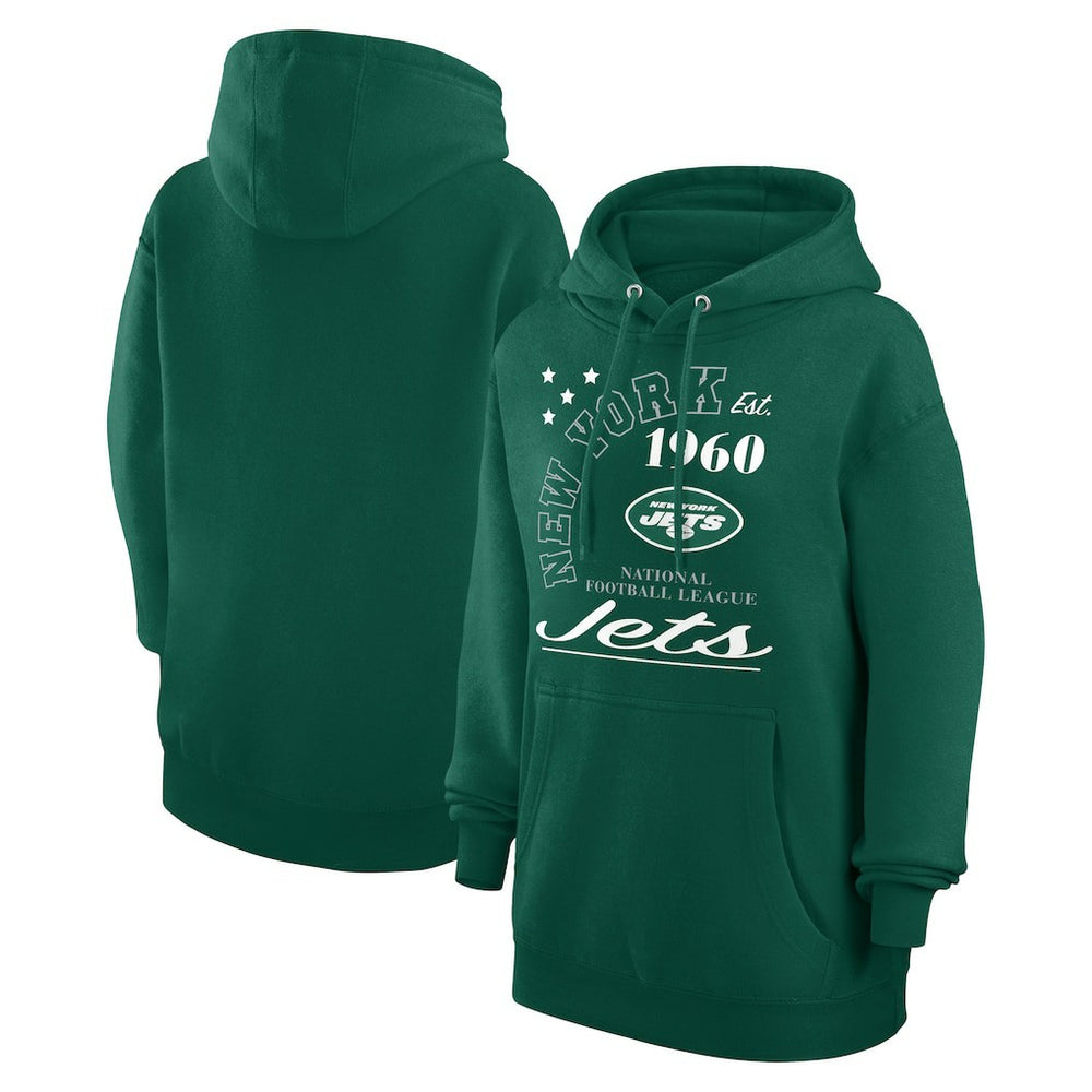 New York Jets Starter Unisex Arch Team Fleece Pullover Hoodie - Green Hoodies