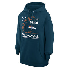 Denver Broncos Starter Unisex Arch Team Fleece Pullover Hoodie - Navy Hoodies