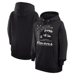 Baltimore Ravens Starter Unisex Arch Team Fleece Pullover Hoodie - Black Hoodies