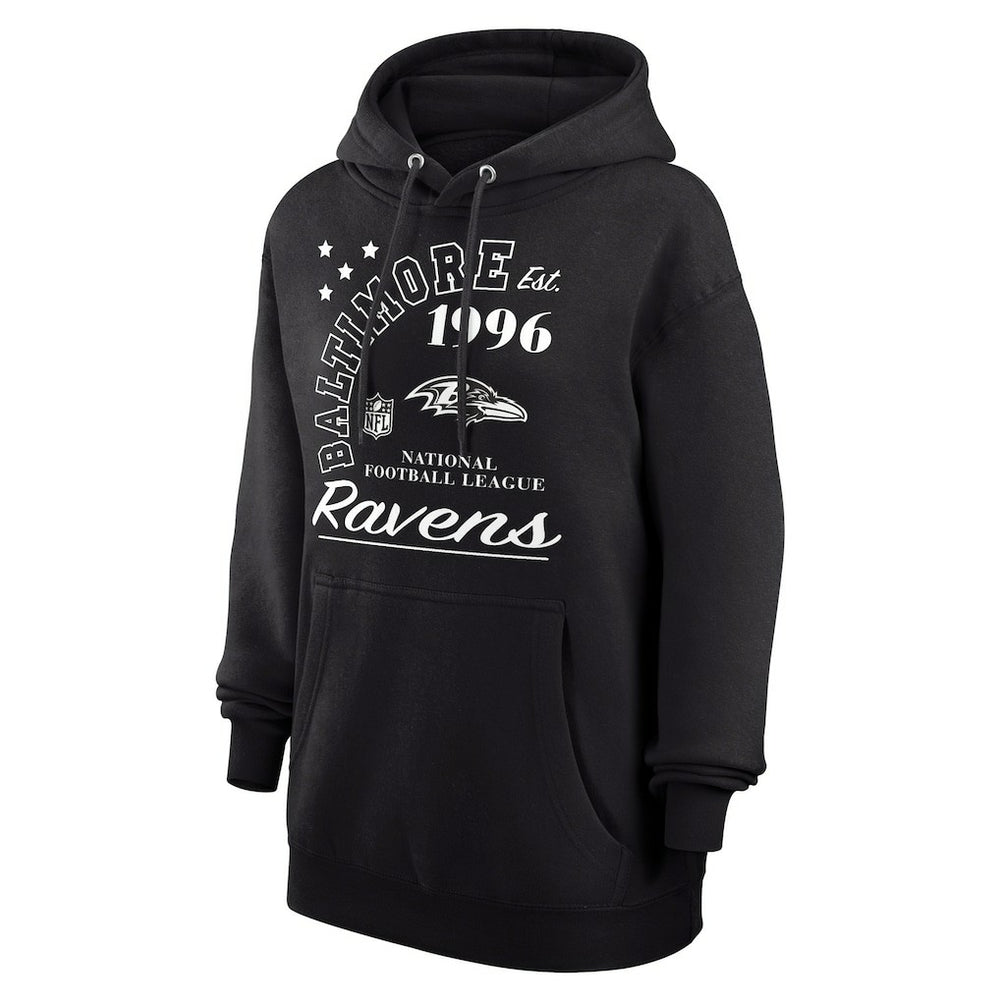 Baltimore Ravens Starter Unisex Arch Team Fleece Pullover Hoodie - Black Hoodies