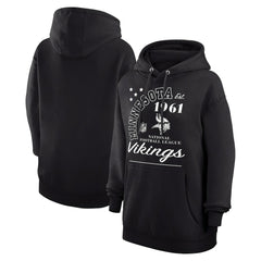 Minnesota Vikings Starter Unisex Arch Team Fleece Pullover Hoodie - Black Hoodies