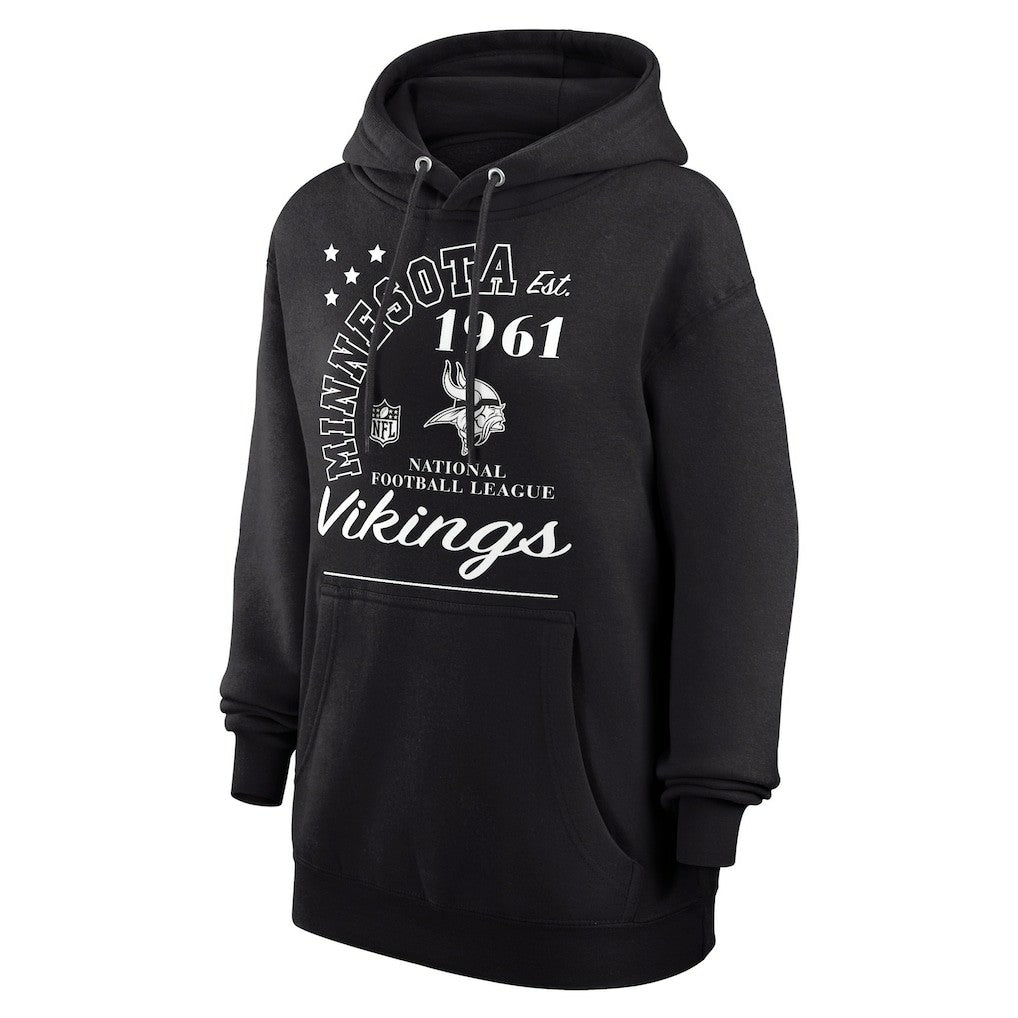 Minnesota Vikings Starter Unisex Arch Team Fleece Pullover Hoodie - Black Hoodies