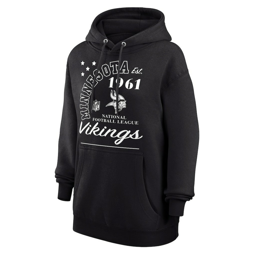 Minnesota Vikings Starter Unisex Arch Team Fleece Pullover Hoodie - Black Hoodies