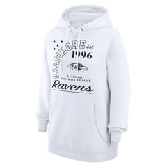 Baltimore Ravens Starter Unisex Arch Team Fleece Pullover Hoodie - White Hoodies