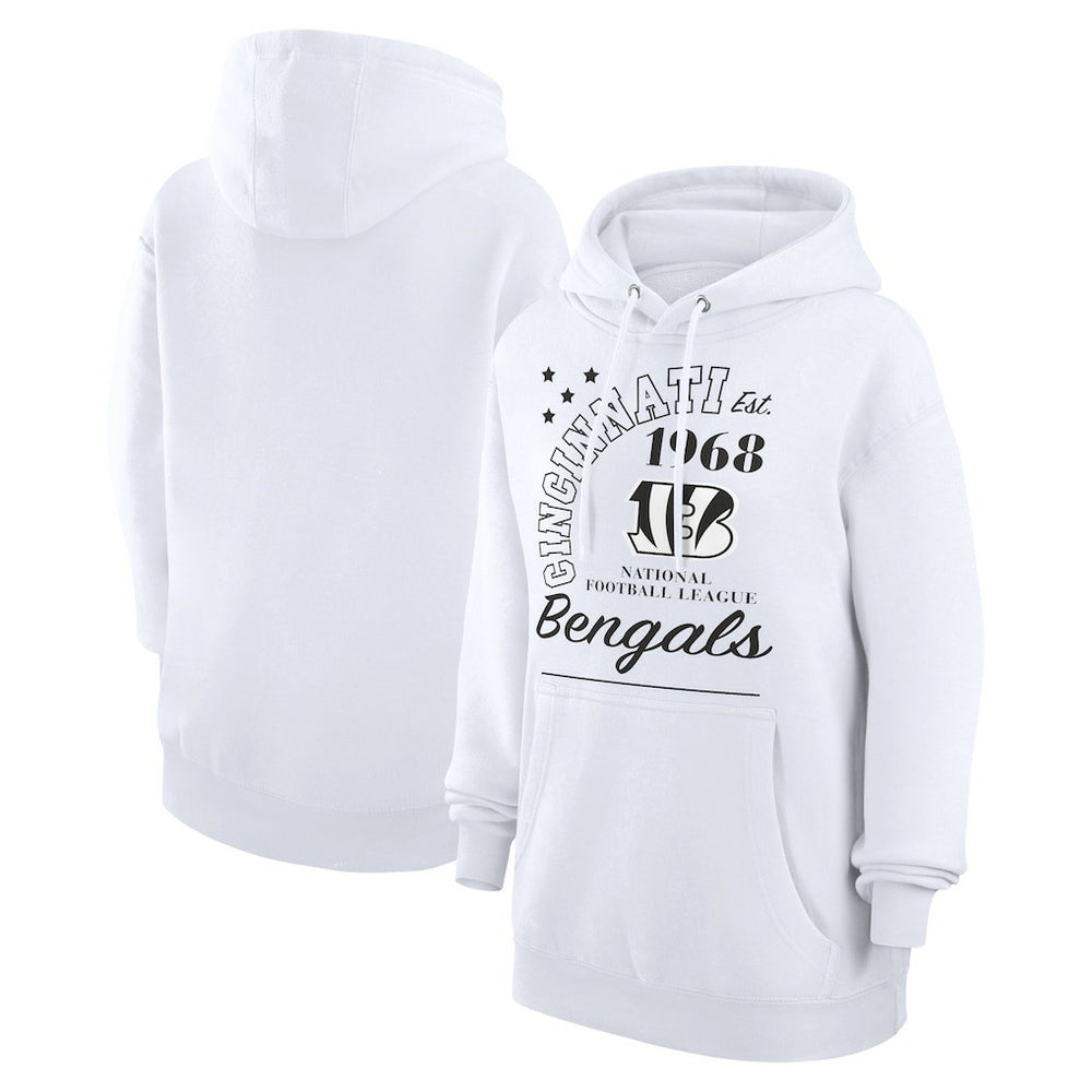 Cincinnati Bengals Starter Unisex Arch Team Fleece Pullover Hoodie - White Hoodies