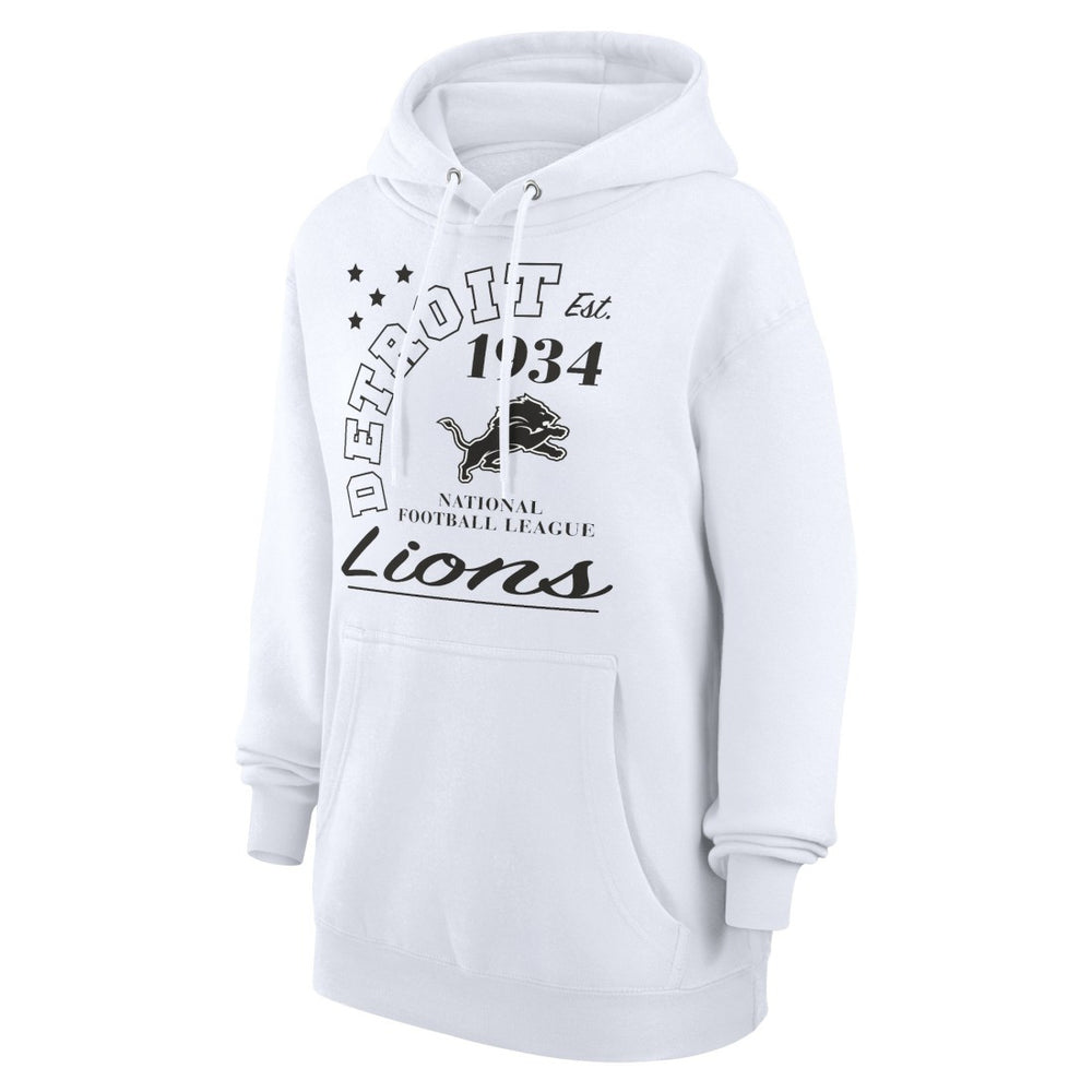 Detroit Lions Starter Unisex Arch Team Fleece Pullover Hoodie - White Hoodies