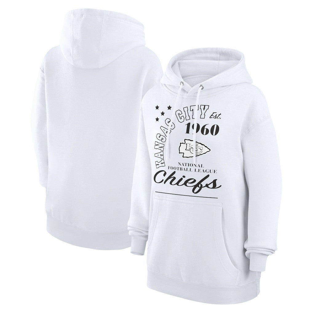 Kansas City Chiefs Starter Unisex Arch Team Fleece Pullover Hoodie - White Hoodies
