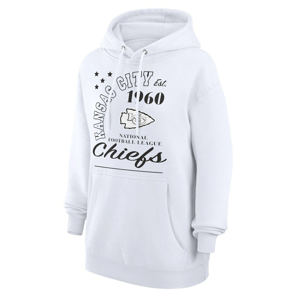 Kansas City Chiefs Starter Unisex Arch Team Fleece Pullover Hoodie - White Hoodies