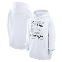Minnesota Vikings Starter Unisex Arch Team Fleece Pullover Hoodie - White Hoodies