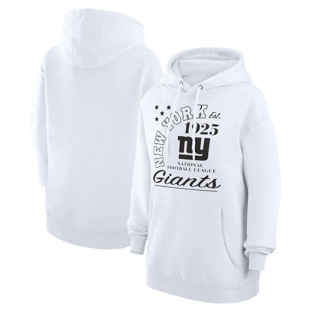 New York Giants Starter Unisex Arch Team Fleece Pullover Hoodie - White Hoodies