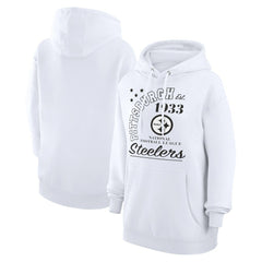 Pittsburgh Steelers Starter Unisex Arch Team Fleece Pullover Hoodie - White Hoodies