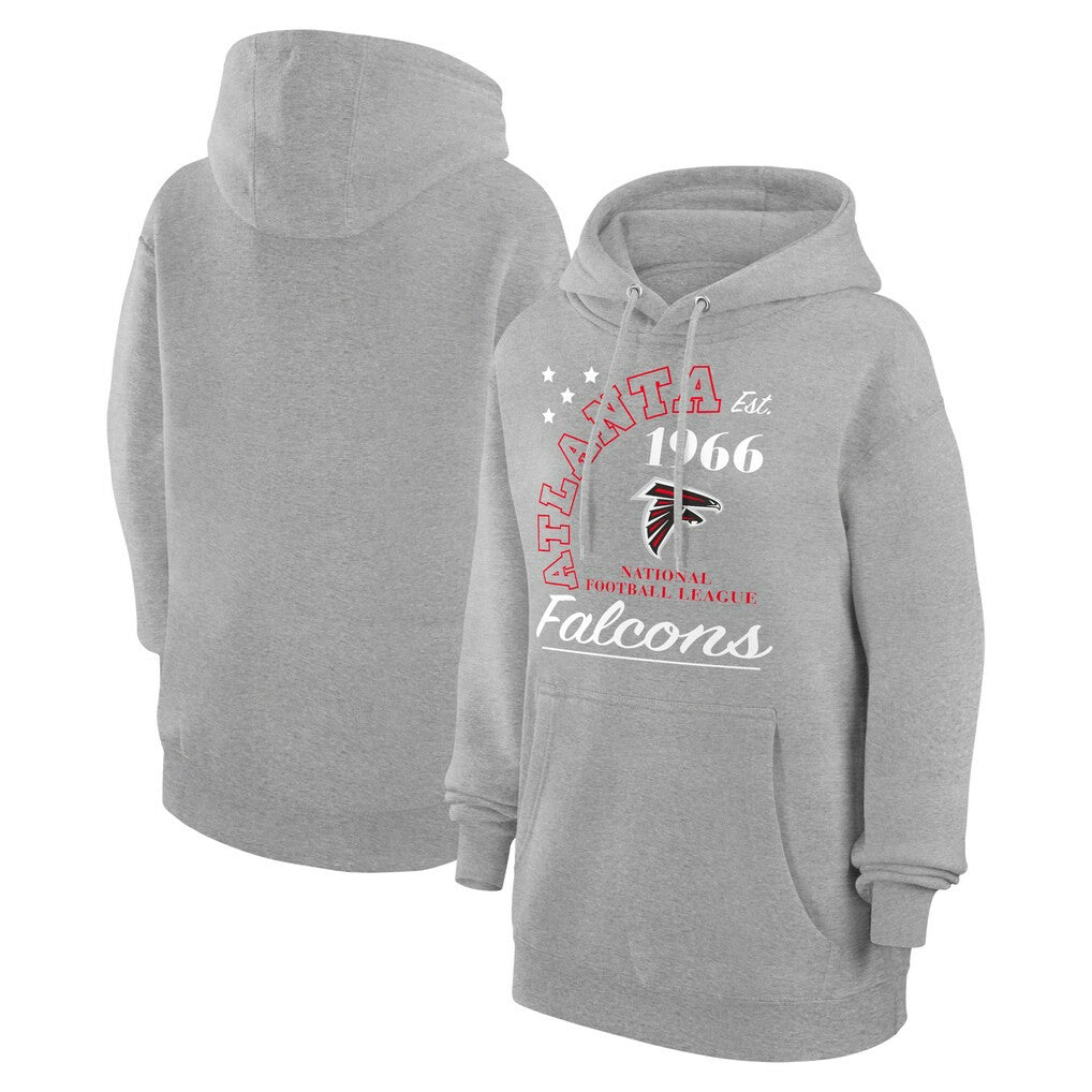 Atlanta Falcons Starter Unisex Arch Team Fleece Pullover Hoodie - Heather Gray Hoodies