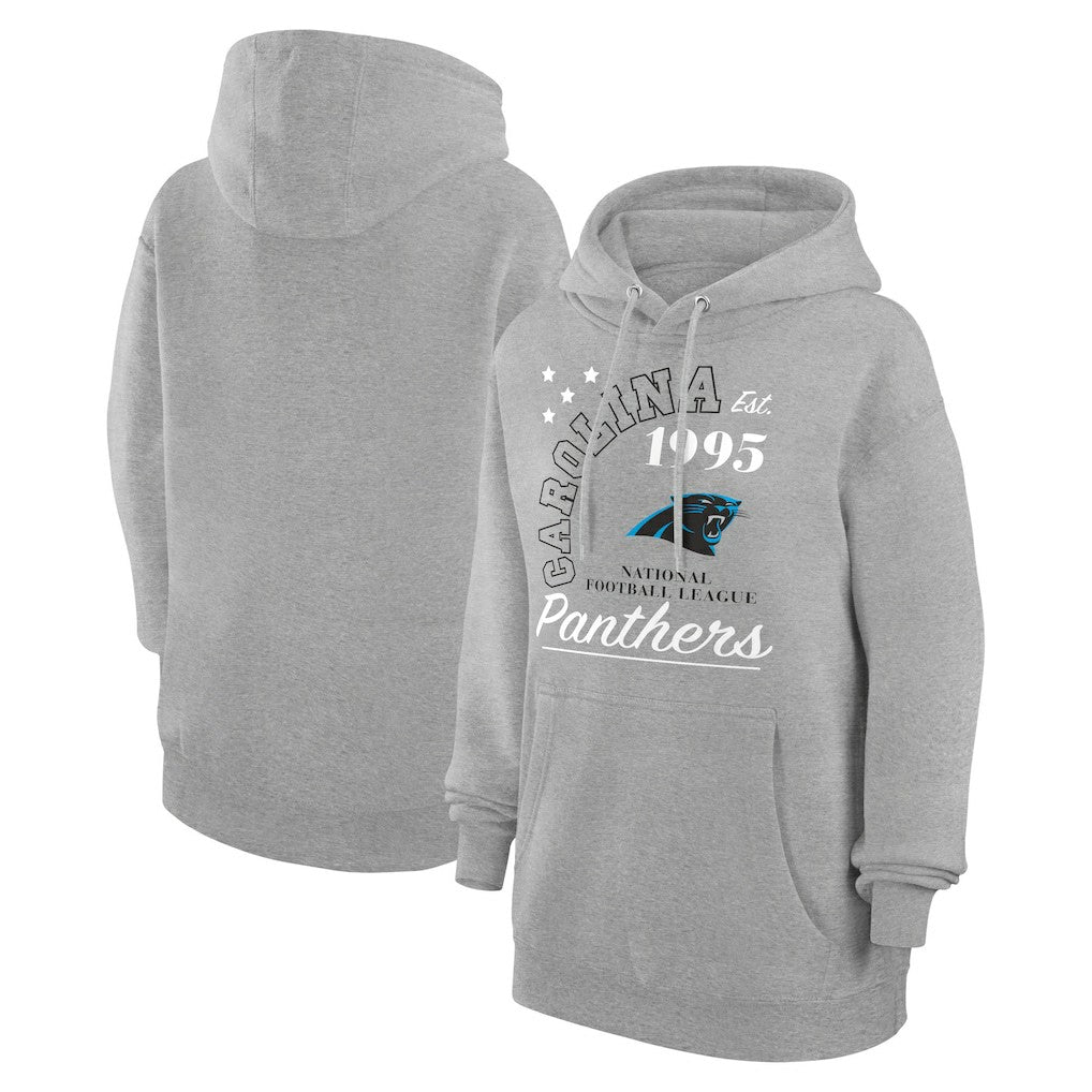 Carolina Panthers Starter Unisex Arch Team Fleece Pullover Hoodie - Heather Gray Hoodies