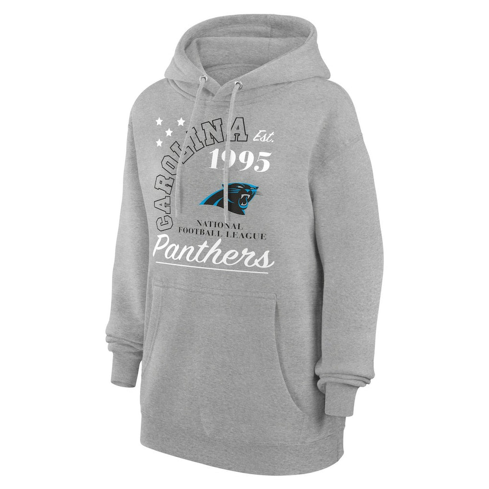 Carolina Panthers Starter Unisex Arch Team Fleece Pullover Hoodie - Heather Gray Hoodies