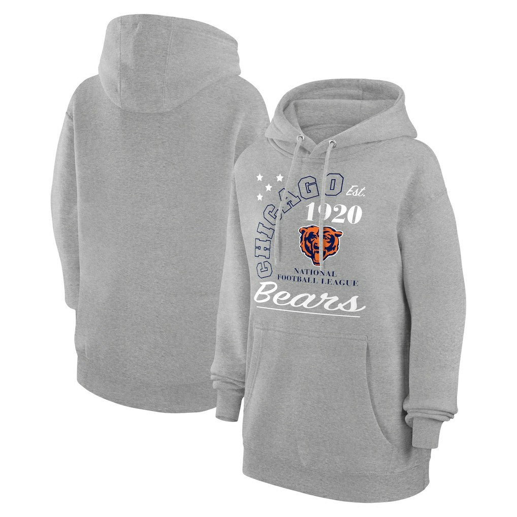 Chicago Bears Starter Unisex Arch Team Fleece Pullover Hoodie - Heather Gray Hoodies