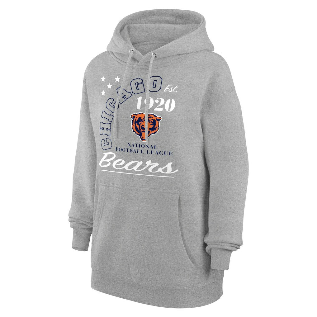 Chicago Bears Starter Unisex Arch Team Fleece Pullover Hoodie - Heather Gray Hoodies