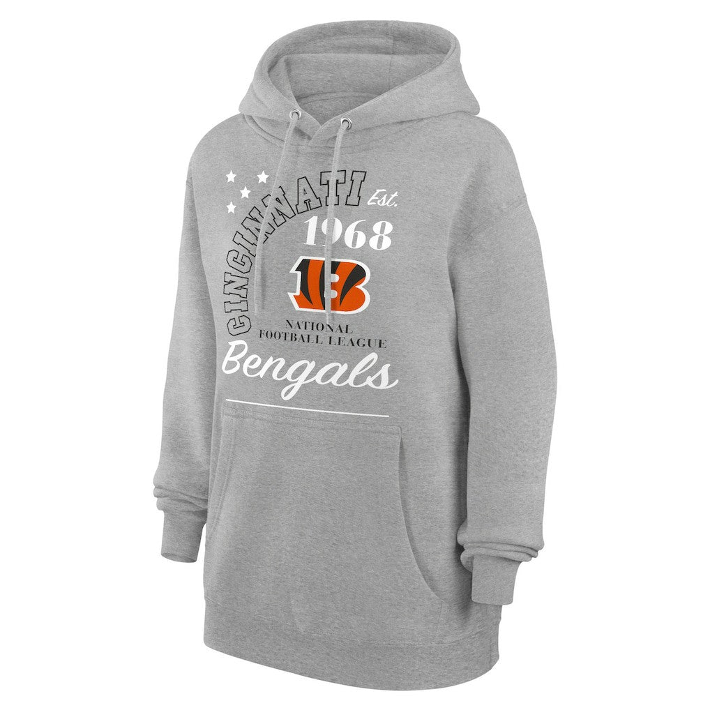 Cincinnati Bengals Starter Unisex Arch Team Fleece Pullover Hoodie - Heather Gray Hoodies
