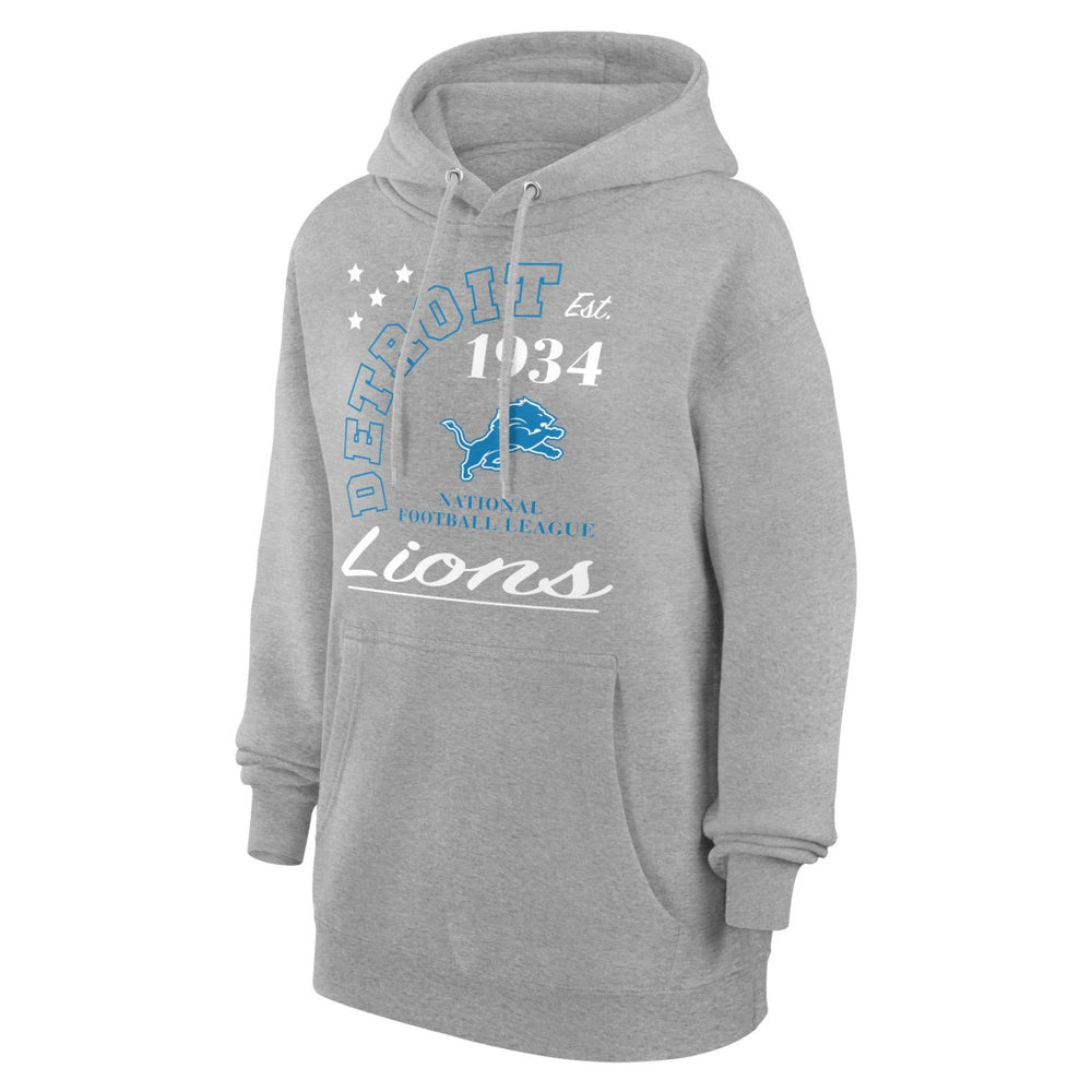 Detroit Lions Starter Unisex Arch Team Fleece Pullover Hoodie - Heather Gray Hoodies