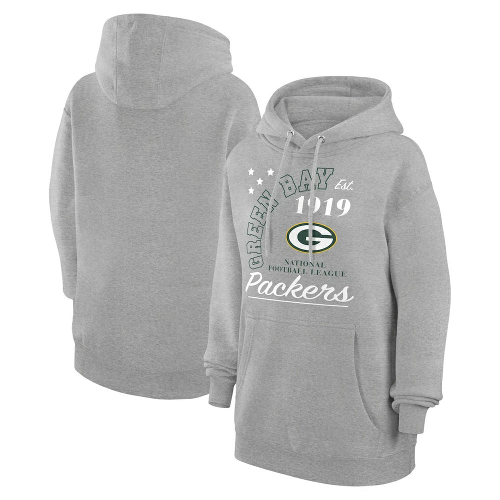 Green Bay Packers Starter Unisex Arch Team Fleece Pullover Hoodie - Heather Gray Hoodies