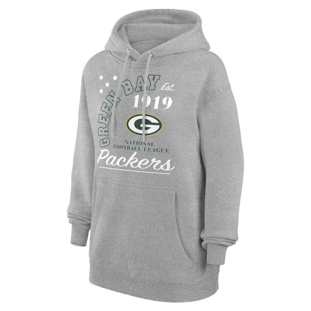 Green Bay Packers Starter Unisex Arch Team Fleece Pullover Hoodie - Heather Gray Hoodies