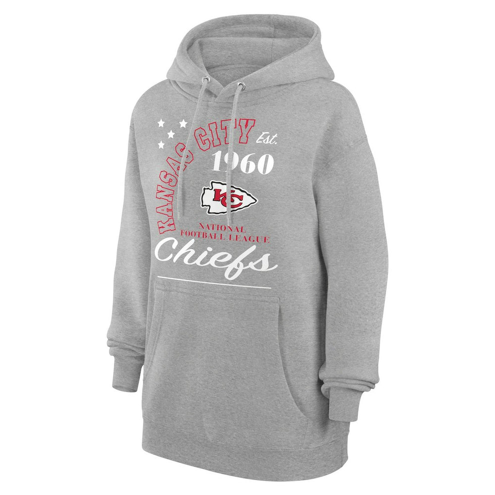 Kansas City Chiefs Starter Unisex Arch Team Fleece Pullover Hoodie - Heather Gray Hoodies