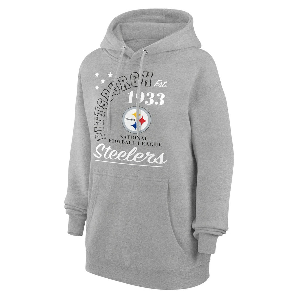 Pittsburgh Steelers Starter Unisex Arch Team Fleece Pullover Hoodie - Heather Gray Hoodies