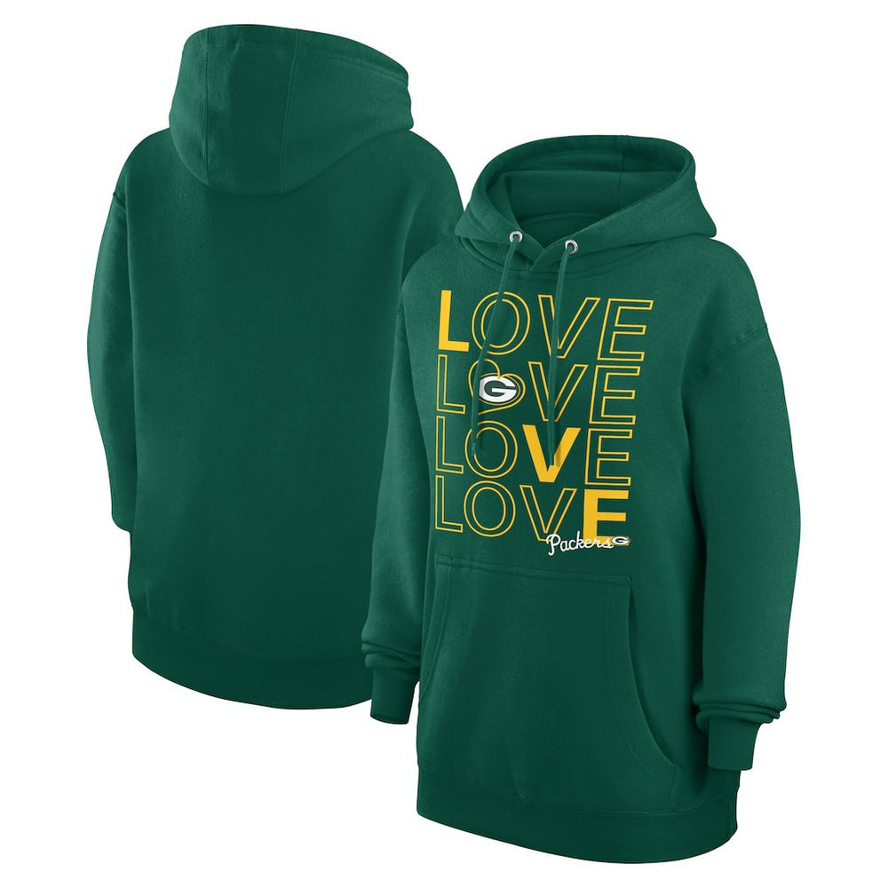 Green Bay Packers G-III 4Her by Carl Banks Women's Love Graphic Pullover Hoodie - Hunter Green Hoodies