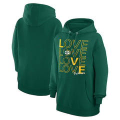 Green Bay Packers G-III 4Her by Carl Banks Women's Love Graphic Pullover Hoodie - Hunter Green Hoodies