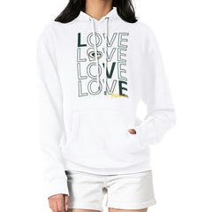 Green Bay Packers G-III 4Her by Carl Banks Women's Love Graphic Pullover Hoodie - White Hoodies