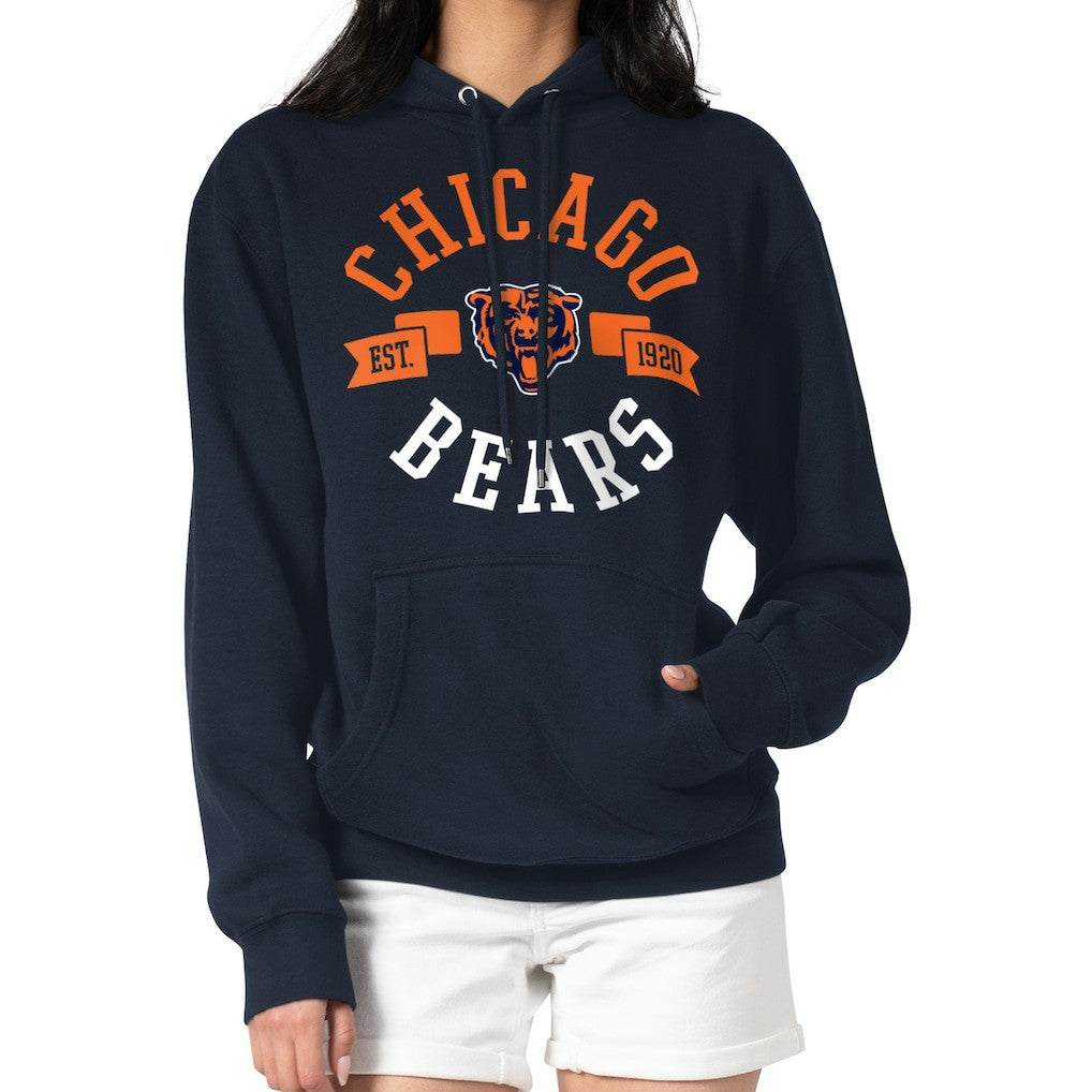 Chicago Bears G-III 4Her by Carl Banks Women's City Graphic Team Fleece Pullover Hoodie - Navy Hoodies