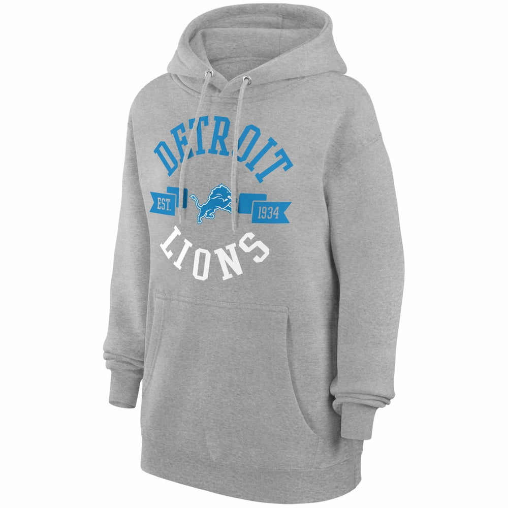 Detroit Lions G-III 4Her by Carl Banks Women's City Graphic Team Fleece Pullover Hoodie - Heather Gray Hoodies
