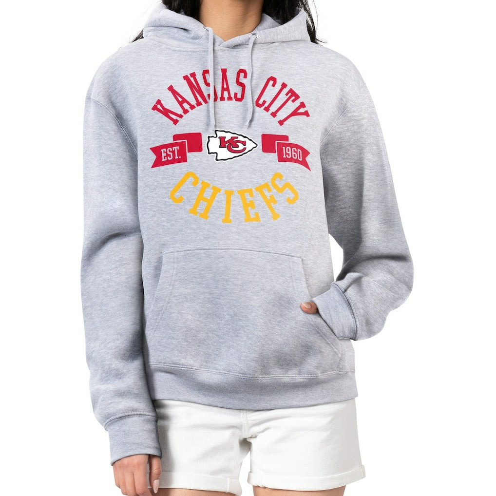 Kansas City Chiefs G-III 4Her by Carl Banks Women's City Graphic Team Fleece Pullover Hoodie - Heather Gray Hoodies