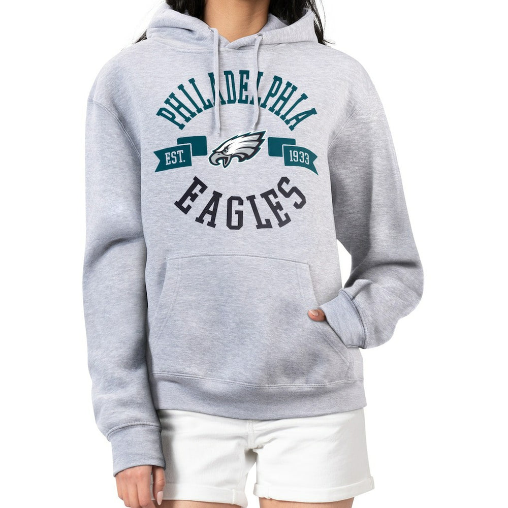 Philadelphia Eagles G-III 4Her by Carl Banks Women's City Graphic Team Fleece Pullover Hoodie - Heather Gray Hoodies