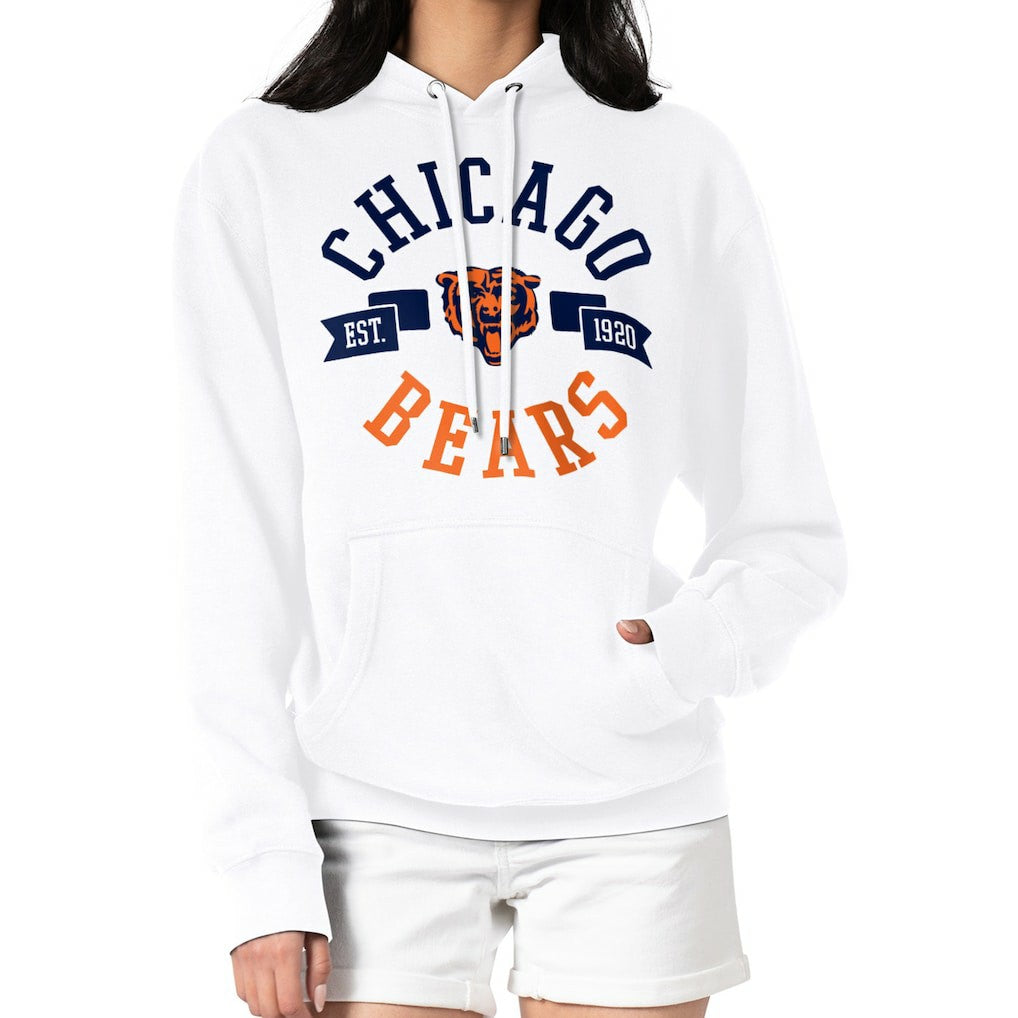 Chicago Bears G-III 4Her by Carl Banks Women's City Graphic Team Fleece Pullover Hoodie - White Hoodies