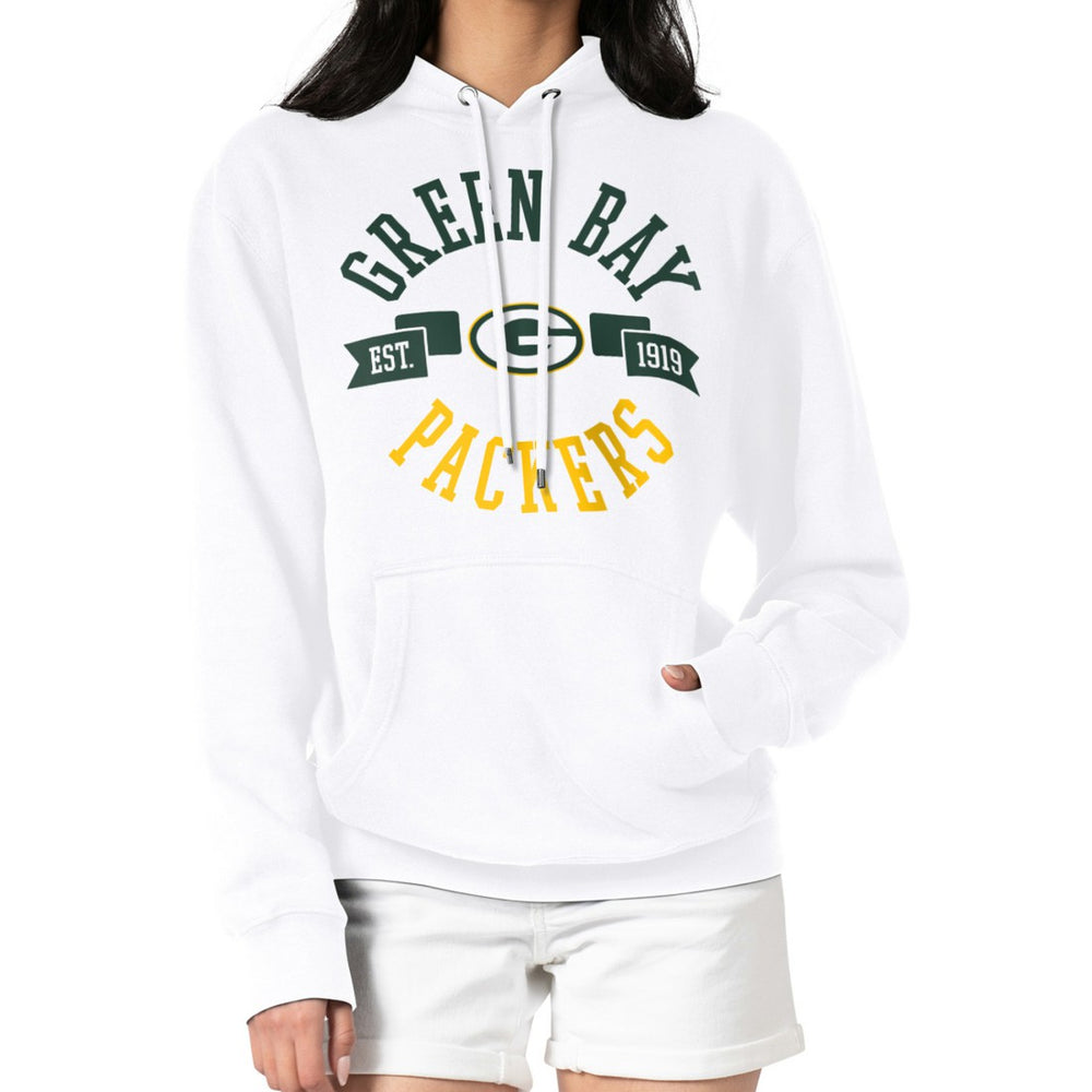 Green Bay Packers G-III 4Her by Carl Banks Women's City Graphic Team Fleece Pullover Hoodie - White Hoodies