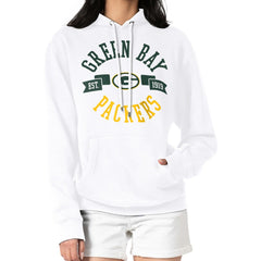 Green Bay Packers G-III 4Her by Carl Banks Women's City Graphic Team Fleece Pullover Hoodie - White Hoodies