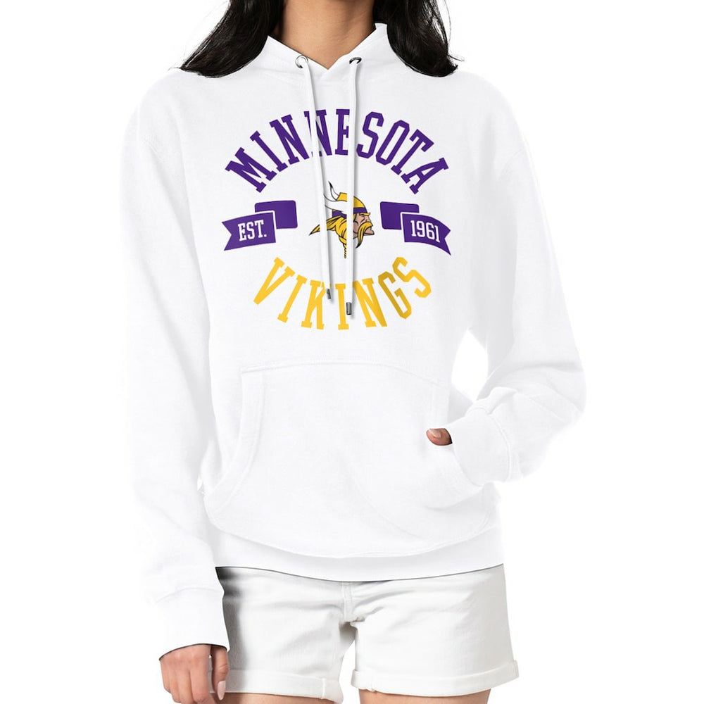 Minnesota Vikings G-III 4Her by Carl Banks Women's City Graphic Team Fleece Pullover Hoodie - White Hoodies