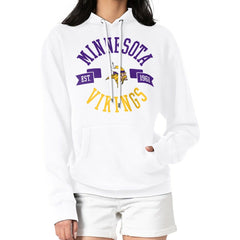 Minnesota Vikings G-III 4Her by Carl Banks Women's City Graphic Team Fleece Pullover Hoodie - White Hoodies