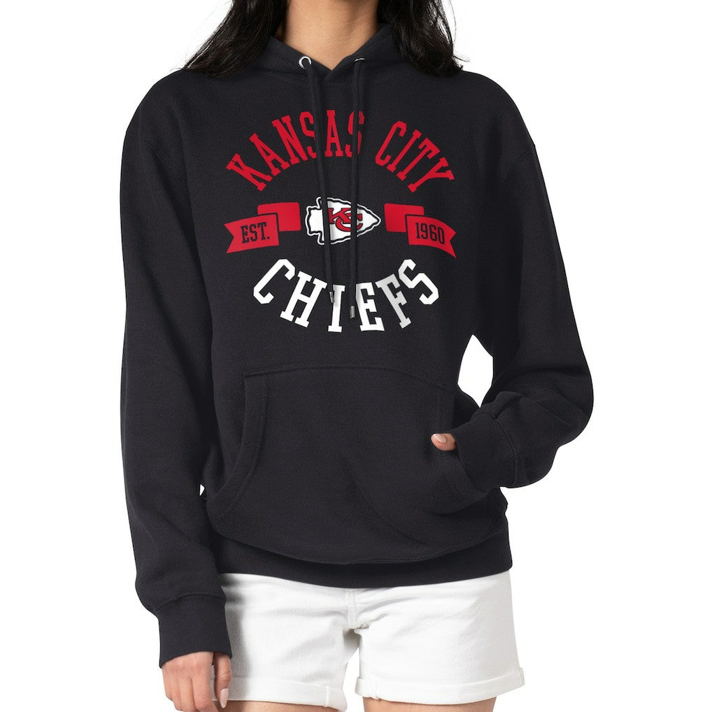 Kansas City Chiefs G-III 4Her by Carl Banks Women's City Graphic Team Fleece Pullover Hoodie - Black Hoodies