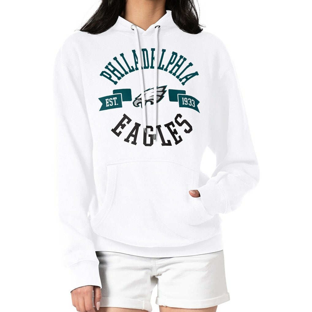 Philadelphia Eagles G-III 4Her by Carl Banks Women's City Graphic Team Fleece Pullover Hoodie - White Hoodies