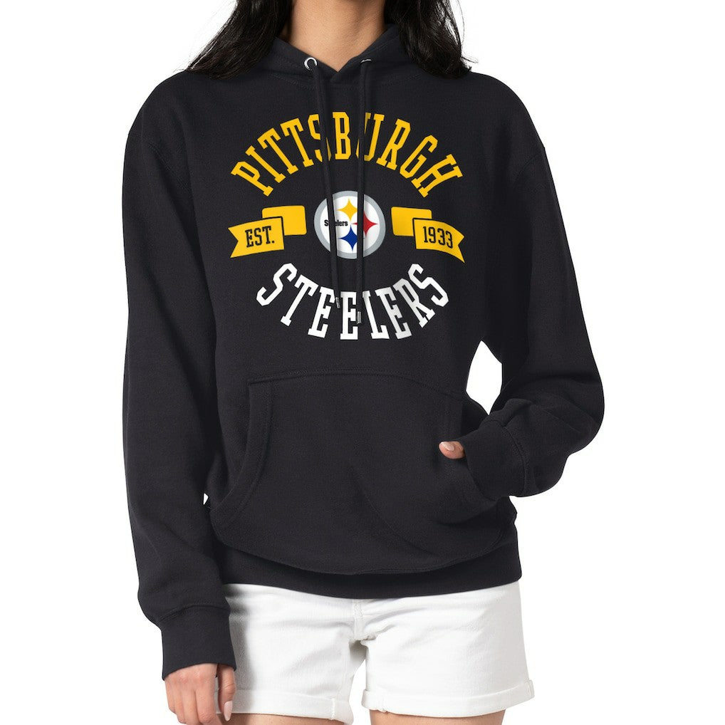 Pittsburgh Steelers G-III 4Her by Carl Banks Women's City Graphic Team Fleece Pullover Hoodie - Black Hoodies