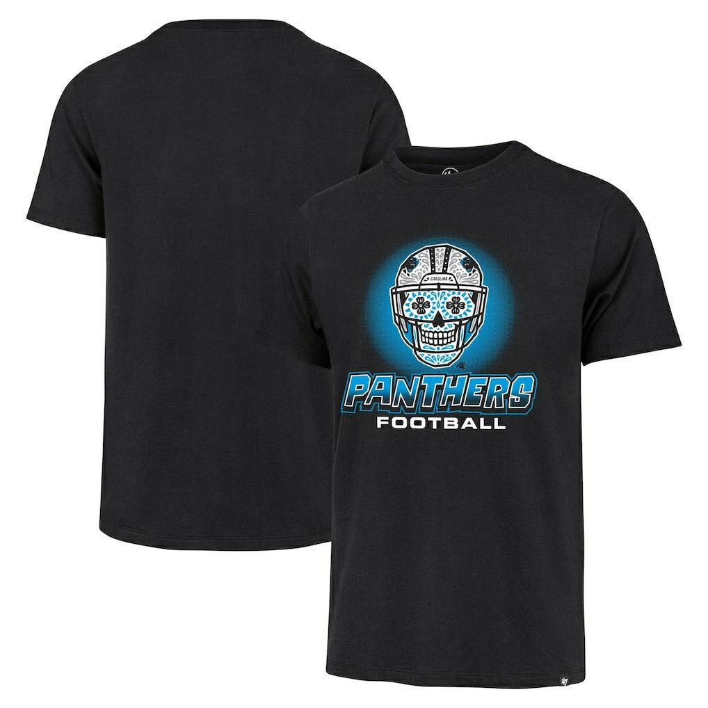 Carolina Panthers '47 Sugar Skull T-Shirt - Black T-shirts