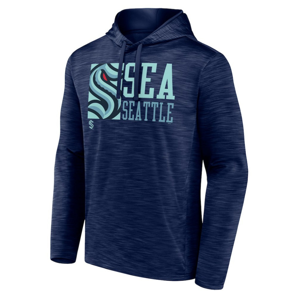 Seattle Kraken Fanatics Never Quit Pullover Hoodie - Deep Sea Blue | US 200590073