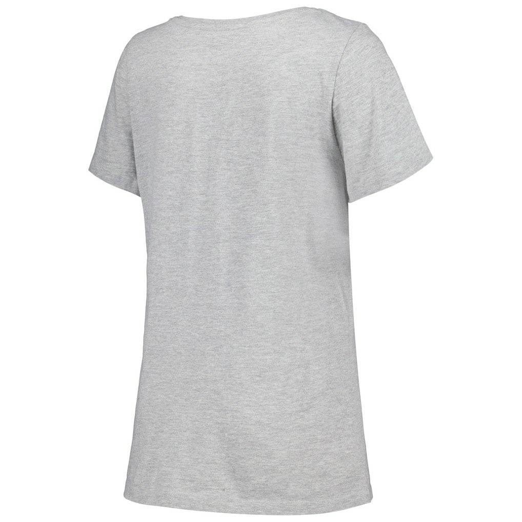 Las Vegas Raiders Women's Plus Size Arch Over Logo T-Shirt - Heather Gray T-shirts