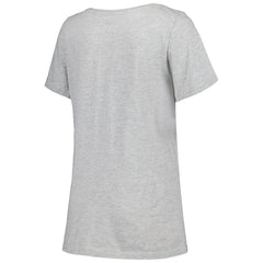 Las Vegas Raiders Women's Plus Size Arch Over Logo T-Shirt - Heather Gray T-shirts