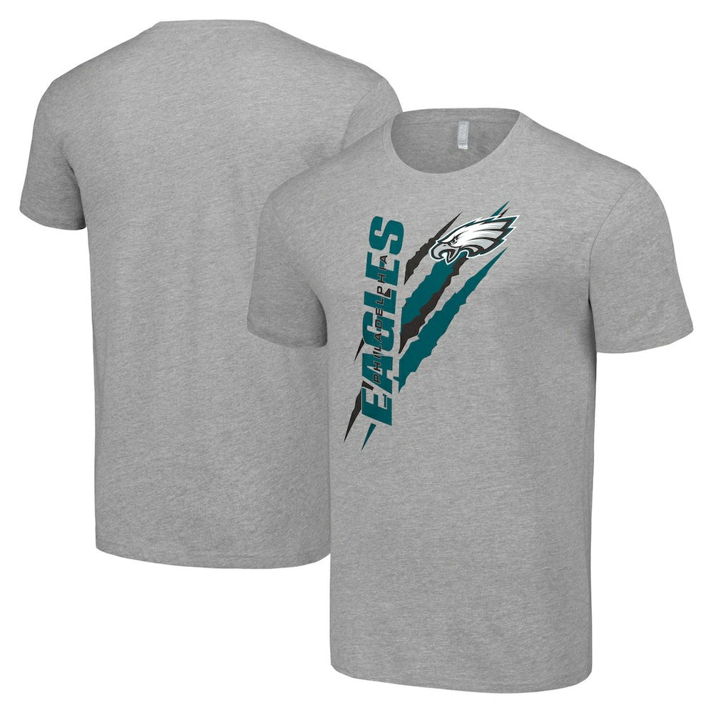 Philadelphia Eagles Starter Color Scratch T-Shirt - Heather Gray T-shirts