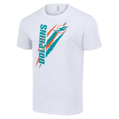 Miami Dolphins Starter Color Scratch T-Shirt - White T-shirts